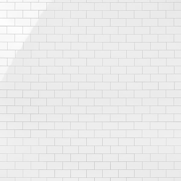 Pure White LPS 2x4 Brick Solid Core Peel & Stick Self Adhesive Polished Tile