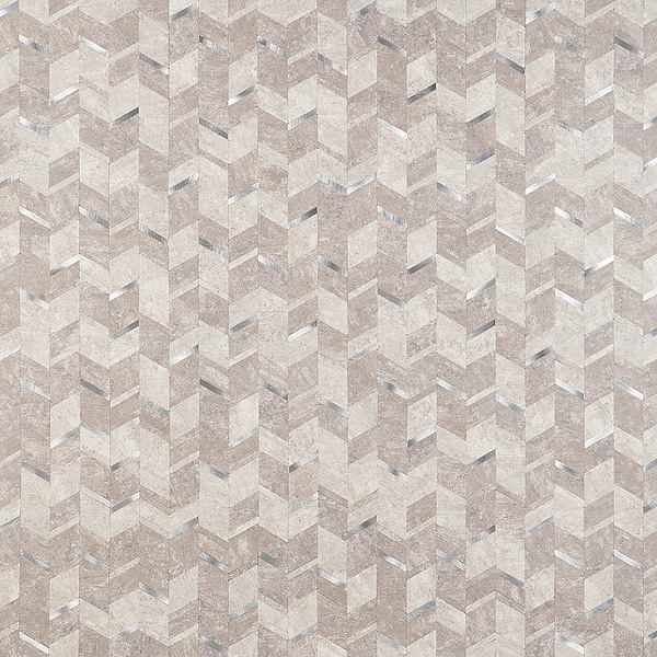Tether Silver Chevron Solid Core Peel & Stick Self Adhesive Mosaic Tile