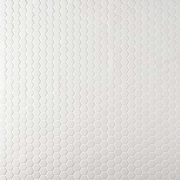 Level White 1" Hexagon Matte Porcelain Mosaic Tile