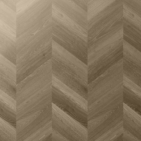 Aspen LVT Chevron Smoky 12x48 Luxury Vinyl Plank in Gray, View 5, open zoomed image