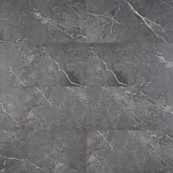 Optoro Chauny Marble Dark Gray 28mil Wear Layer Rigid Core Click 12x24 Luxury Vinyl Tile