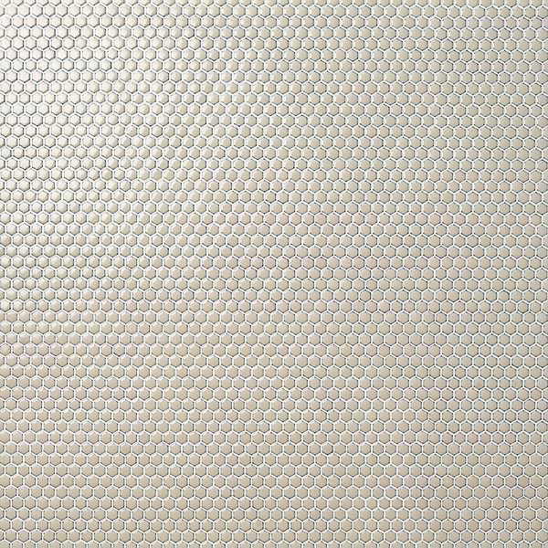 Eden Latte Beige Rimmed 1" Hexagon Polished Porcelain Mosaic