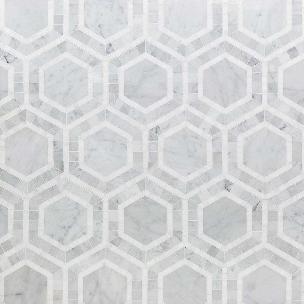 Nova Lynx 6" Hexagon Gray Marble Polished Mosaic Tile