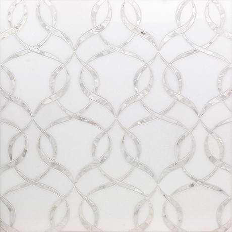 Waterjet Marble + Pearl Tile for Backsplash,Kitchen Wall,Bathroom Wall,Shower Wall