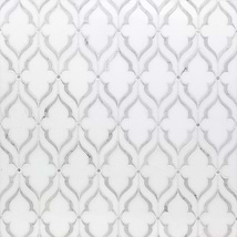 Borgias White and Gray Polished Marble Tile