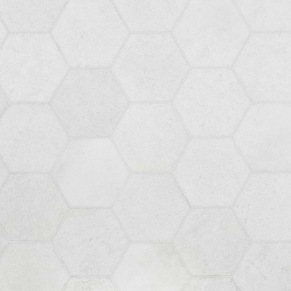 Snow White 10" Honed Marble Hexagon Tile