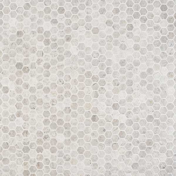Tundra Gray 1 Honed Hexagon Limestone Mosaic