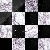 Alterno Black Silk and Lilac 12x12 Polished Marble Checkerboard Tile
