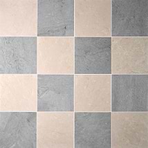 Alterno Earth Gray and Crema Ella Beige 12x12 Honed Marble Checkerboard Tile