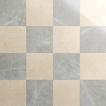 Fortunato Marfil Beige and Amani Gray 12x12 Polished Porcelain Checkerboard Tile