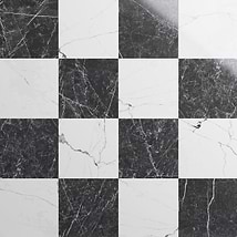 Fortunato Calacatta White and Nero Marquina Black 12x12 Polished Porcelain Checkerboard Tile