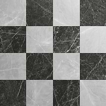 Fortunato Amani Gray and Nero Marquina Black 12x12 Matte Porcelain Checkerboard Tile