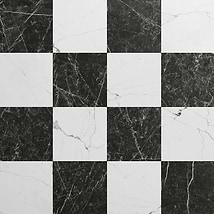 Fortunato Calacatta White and Nero Marquina Black 12x12 Matte Porcelain Checkerboard Tile
