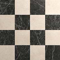 Fortunato Marfil Beige and Nero Marquina 12x12 Matte Porcelain Checkerboard Tile