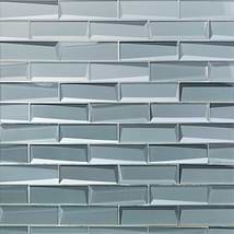 Remington Bricks Slate Blue 2x6 3D Mixed Finish Glass Subway Tile