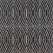 New Palm Beach by Krista Watterworth Leaf Black Polished Marble Mosaic