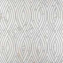 New Palm Beach by Krista Watterworth Leaf White Polished Marble Mosaic