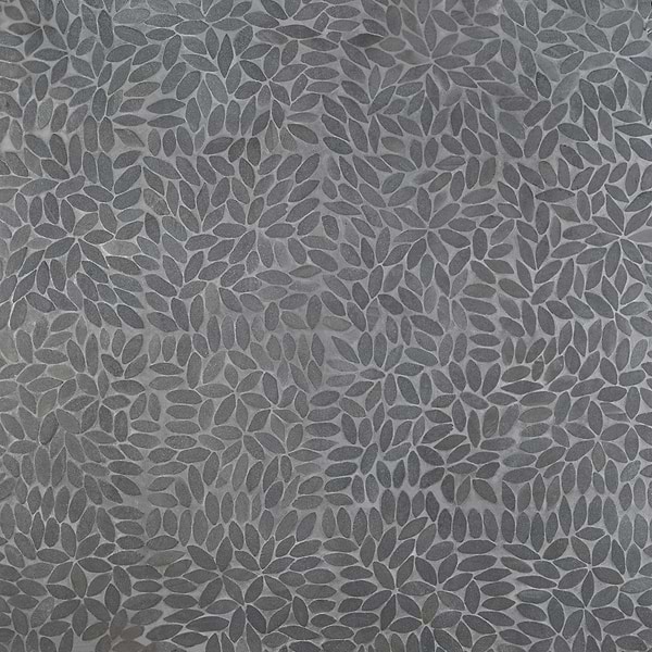 Nature Flower Lava Black Pebble Honed Mosaic Tile