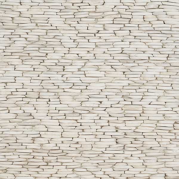 Nature White Stacked Pebble Mosaic