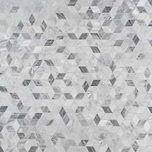 Morgana Bardiglio Polished Marble and Brass Mosaic Tile