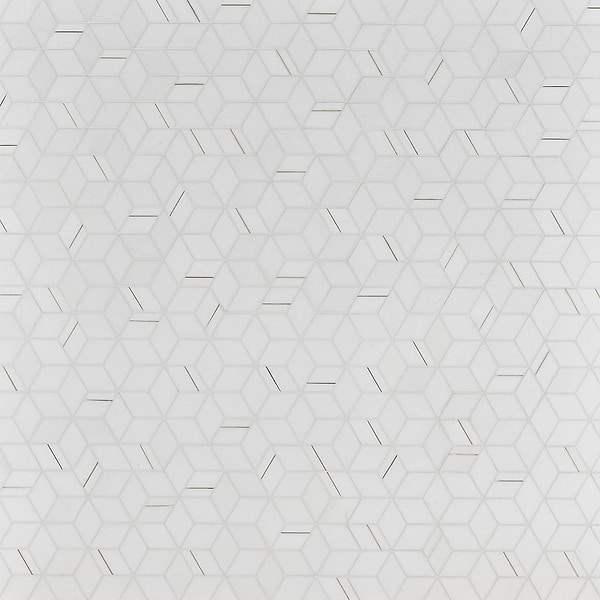 Morgana Thassos Polished Marble and Brass Mosaic Tile