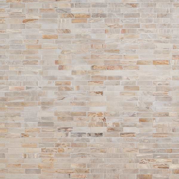 Fossil Brick Beige 1x4 Tumbled Marble Stone Mosaic Tile