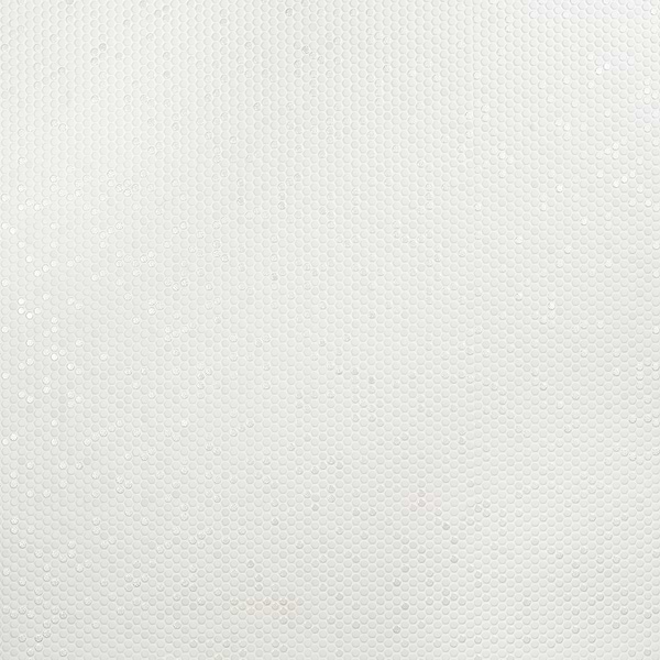 Zoe Bianco 1/2" Circle Frosted and Polished Glass Mosaic Tile