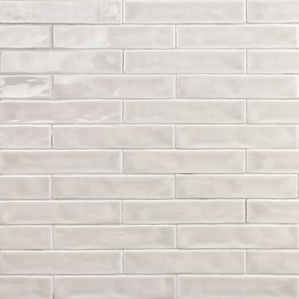 Seaport Hibiscus Gray 2x10 Polished Ceramic Subway Wall Tile