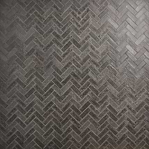 Brixon Charcoal Herringbone Matte Por...