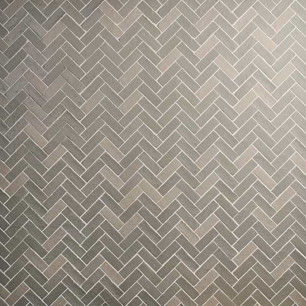 Brixon Seawater Gray 1.5x4 Herringbone Matte Porcelain Mosaic Tile