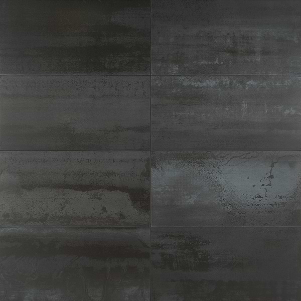 Sample-Hewlett Black Iron Matte Porcelain Tile