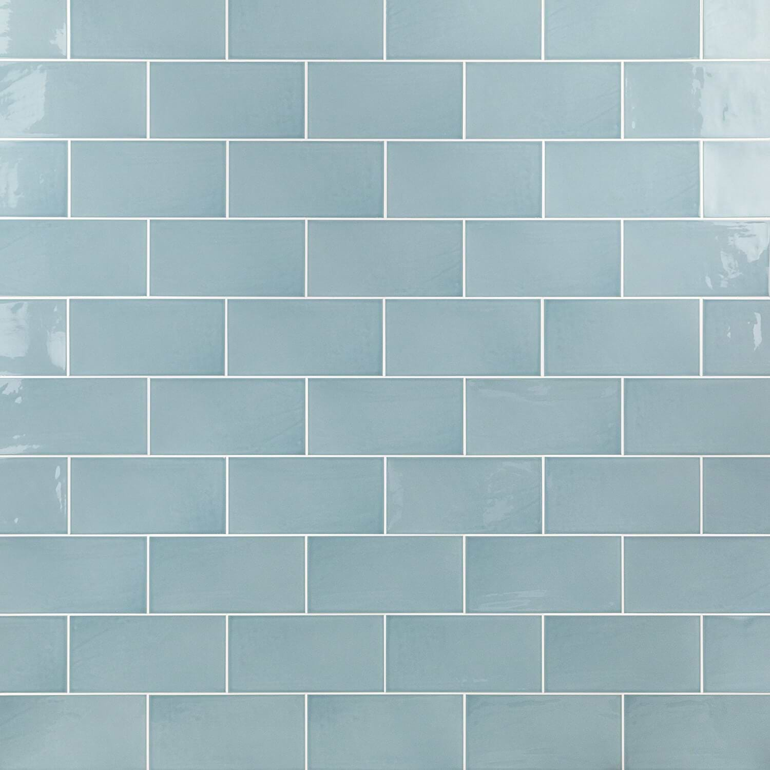 Aruba Blue 5x10 Polished Ceramic Subway Wall Tile