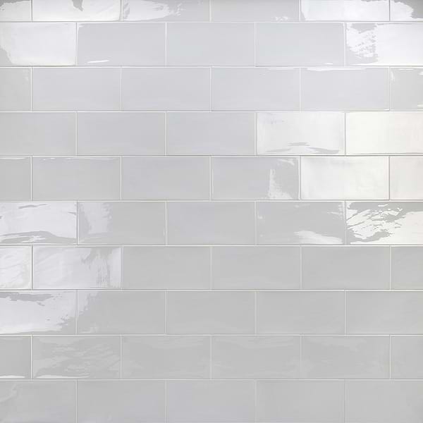 Aruba Pearl Gray 5x10 Polished Ceramic Subway Wall Tile