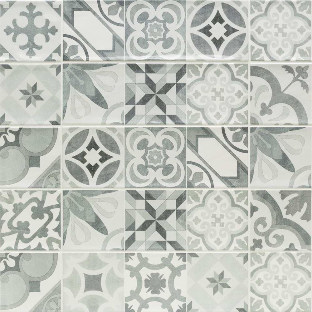 Santa Monica Cold Deco 4x12 Ceramic Wall Tile