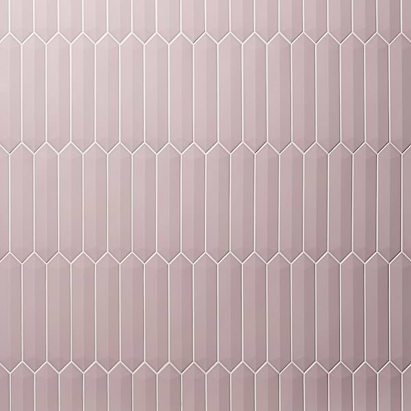 Kent Pink 3x12 Contour 3D Picket Polished Ceramic Wall Tile