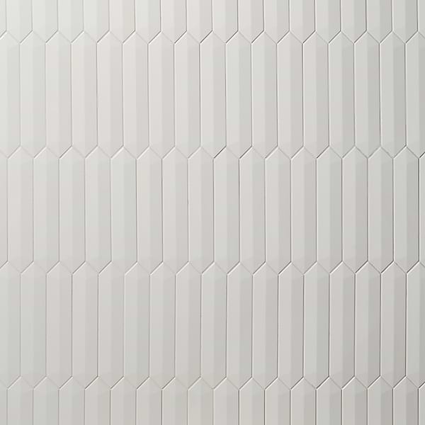 Kent White 3x12 Contour 3D Picket Polished Ceramic Wall Tile