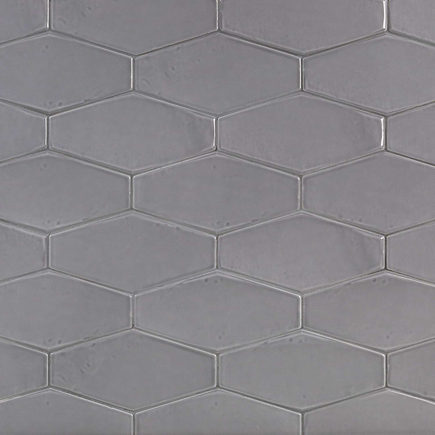 Manchester Charcoal Gray 4x8 Hexagon Glazed Ceramic Wall Tile