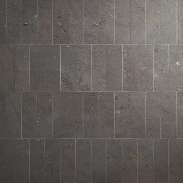 Piccoli Petite Antracite Gray 4x12 Terrazzo Look Matte Porcelain Tile