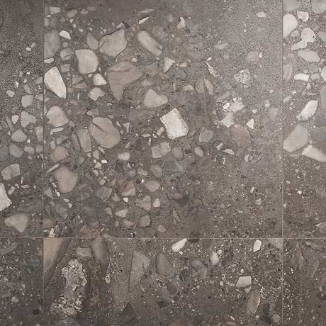 Piccoli Grande Antracite Gray 36x36 Terrazzo Look Semi-Polished Porcelain Tile
