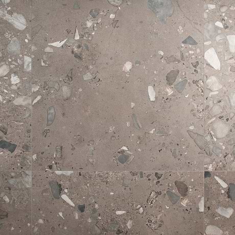 Piccoli Grande Taupe Gray 36x36 Terrazzo Look Semi-Polished Porcelain Tile