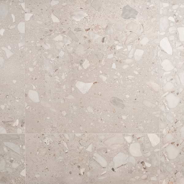Piccoli Grande Warm Gray 36x36 Terrazzo Look Semi-Polished Porcelain Tile