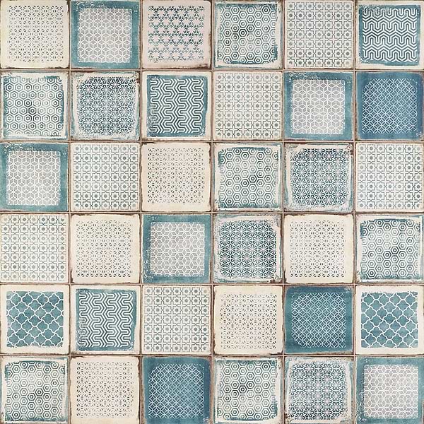 Los Lunas Deco Blue 8x8 Matte Porcelain Tile