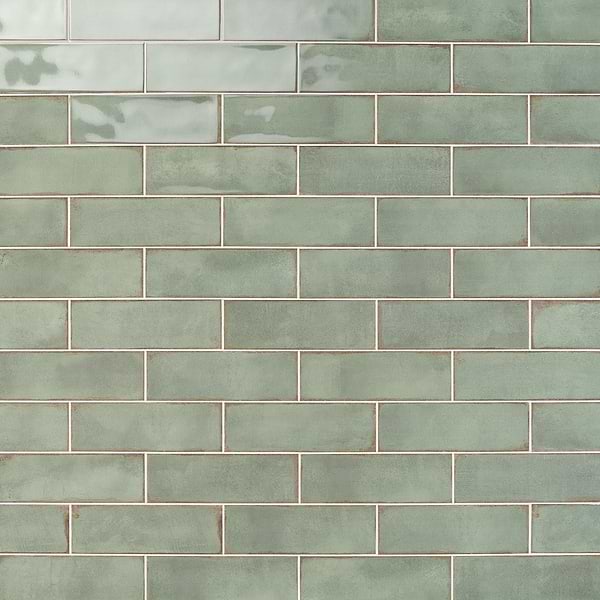 Los Lunas Green 4x12 Polished Ceramic Subway Wall Tile