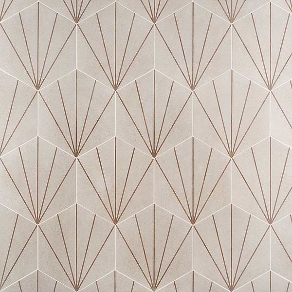 Pergola Beams Taupe 12.5" Hexagon Matte Porcelain Tile