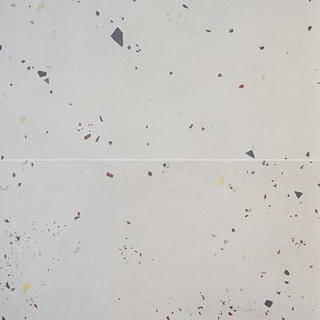 Kobe Cement Ice White 24x48 Terrazzo Look Matte Porcelain Tile