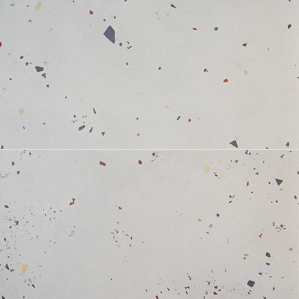 Kobe Cement Ice White 24x48 Terrazzo Look Matte Porcelain Tile