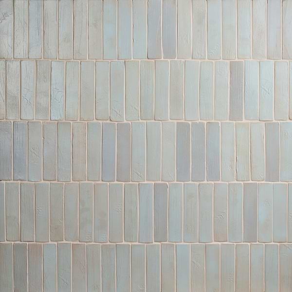Impress Azur Blue 2x10 Handmade Matte Terracotta Tile