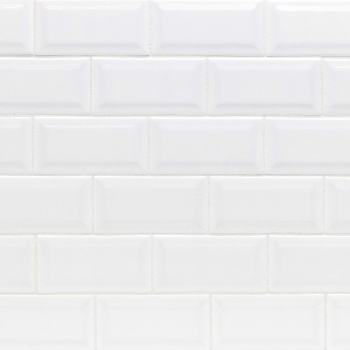 Basic White Beveled 3x6 Polished Ceramic Subway Wall Tile