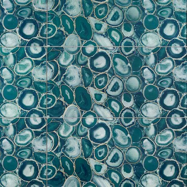 Agate Glass Teal Green 18x36 Polished Glass Tile