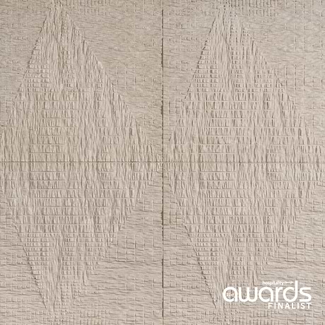 Bansu Carved Cream Botticino Classico 16x16 Textured Honed Marble Tile